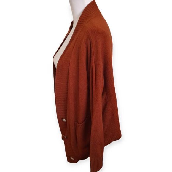 PURPLE SNOW RUST ORANGE CARDIGAN SZ.M EUC - Picture 2 of 6